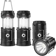 2023 Upadte Solar Lantern Flashlights Charging for Phone, USB Rechargeable Led Camping Lantern, Collapsible & Portable for Emergency, Hurricanes, Power Outage, Storm (Classical-2)