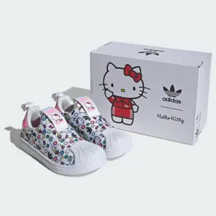 【adidas 愛迪達】Superstar 360 C 中童 休閒鞋 HELLO KITTY 聯名 套穿 白 彩(IG5666)