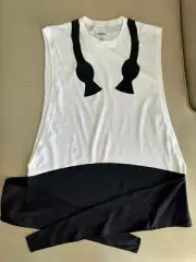 Jeremy Scott for Adidas sleeveless Tuxedo tee shirt