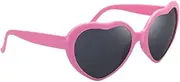 [Siuosory] 3Pcs Heart Shaped Sunglasses,Sparkling Sunglasses,Light Changing Heart Effect Diffraction Sunglass for Women Men, Frame Heart Shaped Glasses with Unisex for Party Favor (Pink)