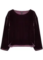 Eileen Fisher Velvet top - Dark Purple - L (UK 18-20 / XL) L (UK 18-20 / XL)