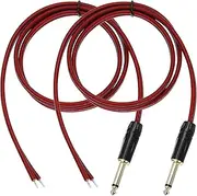 uxcell 2 Pcs TS Mono Plug to Bare Wire Open End Speaker Cable, 3.3ft (1 Meter) 14AWG Gold Plated TS Mono Plug Cable for Speaker, Guitar, Scanner, Audio Equipment