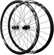 700C Bike Wheel Set Quick Release Disc Brake Road Bike Wheelset 8 9 10 11 12 Speed Cassette Bearing Hubs Double Wall Rims 30mm 24H (Color : Black, Size : 700C)
