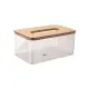 【LEBON】長型透明木質面紙盒(衛生紙盒 抽取衛生紙盒 收納盒)