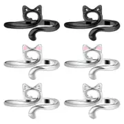 6 Pcs Adjustable Metal Yarn Crochet Tension Ring for Finger DIY Crafts Gifts
