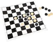 Draughts Checkers Set, 24pcs with Chessboard, Checkers Pieces, Kids and Adults for All Ages