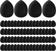 72 Pcs Finger Powder Puff Mini Makeup Sponge Soft Beauty Makeup Blender Puff for Foundation, Face Powder, Under Eye Setting, Concealer, Repair Cream, Cosmetic Tool (Black)