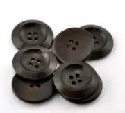 10 Dark Brown Coffee Wooden Buttons - Brown Matte Finish 30mm (Approx. 1 1/8'' i