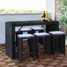 Outdoor Bar Table Stools Set Garden Patio Dining Furniture UV Resistant 7Pcs