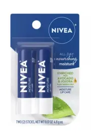 NIVEA All Day Nourishing Moisture Lip Care Balm Chapstick Avocado Jojoba. NEW!