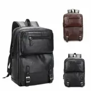 New Mens PU Leather Travel Backpack Laptop Vintage School Satchel Bag