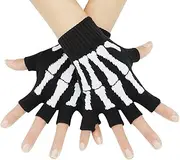 [Bienvenu] Unisex Stretchy Fingerless Hand Warmer Skeleton Gloves