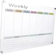 KALLORY Magnetic Whiteboard Calendar Planner for Fridge Erasable Monthly Organizer Board with Smooth Writing Surface for Scheduling