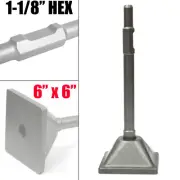 Square Dirt Soil Tamper 6x6 Stamp Plate 1-1/8" Shank For Demolition Jack hammer