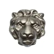 Small Lions Head Clock Craft Steampunk Silver Metal Decoration 1 1/2" x 1 1/2"