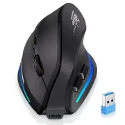 ECHTPower Ergonomic Mouse Wireless Vertical 2.4GHz Quiet Neon LED 6 Level DPI Ad