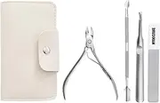 4-Piece Cuticle Remover Set – Stainless Steel Cuticle Cutter, Pusher, Nippers & Nail Glue Remover for Professional Manicure & Pedicure
