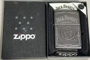ZIPPO 2016 JACK DANIEL’S OLD NO. 7 MIDNIGHT CHROME LIGHTER UNFIRED IN BOX K504