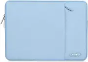 MOSISO Laptop Case 13.3 inch, 13-13.3 inch Laptop Sleeve Compatible with MacBook Air/Pro 13 / Pro 14, HP Dell ASUS Lenovo Notebook, Polyester Vertical Computer Sleeve Bag with Pocket, Air Blue