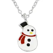Children's Sterling Silver Snowman Necklace