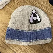 Polski Eligible Tan & Blue Beanie Hat Wool & Polyester