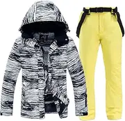 [Dsimilarl] Women's Mountain Waterproof Ski Jacket& Pants Windproof Winter Warm Hooded Coat Snowboard Snow Suit Rain Jacket