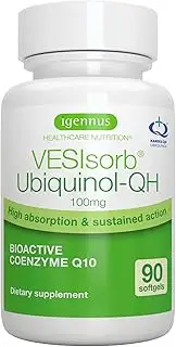 VESIsorb Ubiquinol-QH Advanced CoQ10 100mg, 90 Capsules, 600% Bioavailability & Fast-Acting, Energy, Fertility & Heart, 3-Months Supply