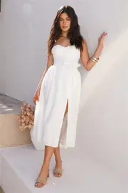 HELLO MOLLY Winery Tour Midi Dress White