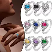 Women's Rings Silver Rhinestone Rings Women's Rings Shiny Rings For Womens And