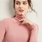 Women Slim High Collar Knitted Long Sleeved Casual Solid Color Bottoming Shirt