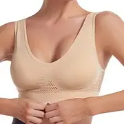 Sports Bras for Women, High Support Full Coverage Bras Workout Top Wirefree Padded Bra for Large Bust Push up