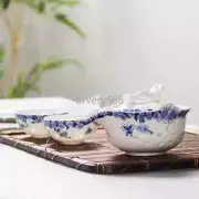 Blue and White Porcelain Tea Set 1 Pot 2 Cup Teapot for Tea Gaiwan Cup Teware