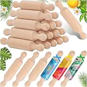20PCS Mini Rolling Pins for Crafts, Small Wooden Dough Roller for Children in the Kitchen Baking and Imaginative Play, Wooden Tiered Tray Decorative for Halloween and Christmas Presents (4.1 Inches)