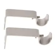 Set of 2Pcs Metal Curtain Pole Rod Wall Bracket Hook Holder
