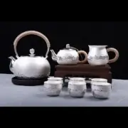 Pure Silver 1600g Tea Set Sterling Silver Kettle Silver Teapot Six Cups Fair Cup