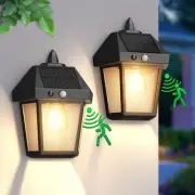 Solar Wall Lights Outdoor with 3 Modes, Dusk to Dawn Motion Sensor Solar Ligh...