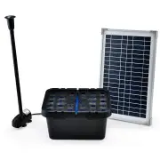 PROTEGE 20W Solar Powered Water Fountain Pump Pond Kit with Eco Filter Box