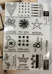 Stampin' Up Tagger’s Dozen Wood Stamp Set BRAND NEW