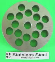 #22 x 1/2" Meat Grinder Plate STAINLESS STEEL fits Hobart Tor-Rey LEM & More