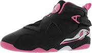 [Jordan] Kid's Shoes Nike 8 Retro Pinksicle (PS) 580529-006, Black/Pink/White, 3 Big Kid