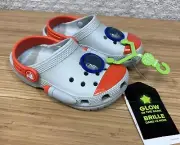 Crocs Classic Rocket Ship Fun Lab Clog Boys Youth C 10 Glow In Dark Stars