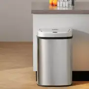 Devanti 50L Sensor Bin Motion Rubbish Stainless Trash Can Automatic Silver New