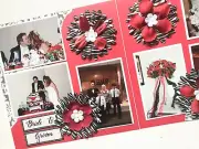 Red Wedding Scrapbook Pages, Wedding Scrapbook Layouts, Premade Wedding Pages