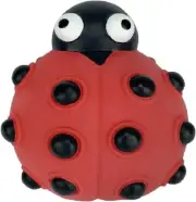 Multipet Look Who’s Poppin Lady Bug 5" Dog Toy Stuffed Latex Colors Vary NEW