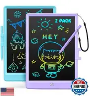 Kidopire LCD Writing Tablet, 2Pack Reusable Drawing Pad for Kids, Colorful Do