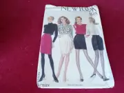 NEW LOOK #6608 - LADIES NO WAISTBAND MINI or ABOVE KNEE SKIRT PATTERN 6-16 FF