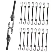 Mini Bungee Cords with Hooks. Small Bungee Cords with Hooks, 3" 16 Black