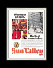 1975 Warmest People Hottest Mountains Sun Valley - Matted for 11x14 Frame