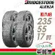 【BRIDGESTONE 普利司通】ALENZA-2355517吋_四入組 輪胎(車麗屋)