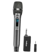 Wireless Microphone,UHF Dual Metal Handheld Dynamic Wireless Mics with 1 Mic